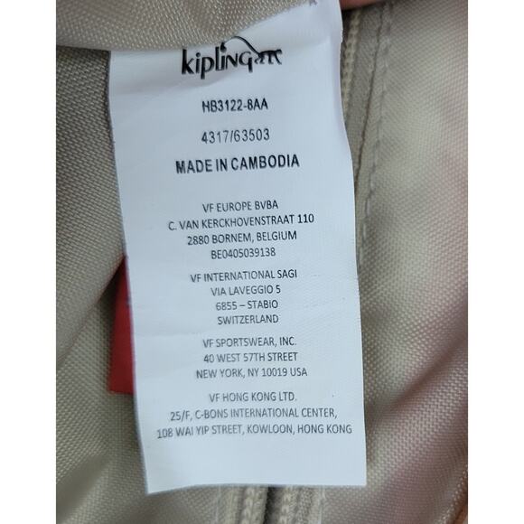 Kipling Salmon Pink Nylon Zipper Crossbody Bag Matching Purse & Marlo Monkey Key - Picture 7 of 16